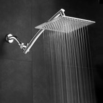 Sanyin Stainless Steel 8 Inch Square Easy Clean Rubber Nozzles Thin Overhead Shower